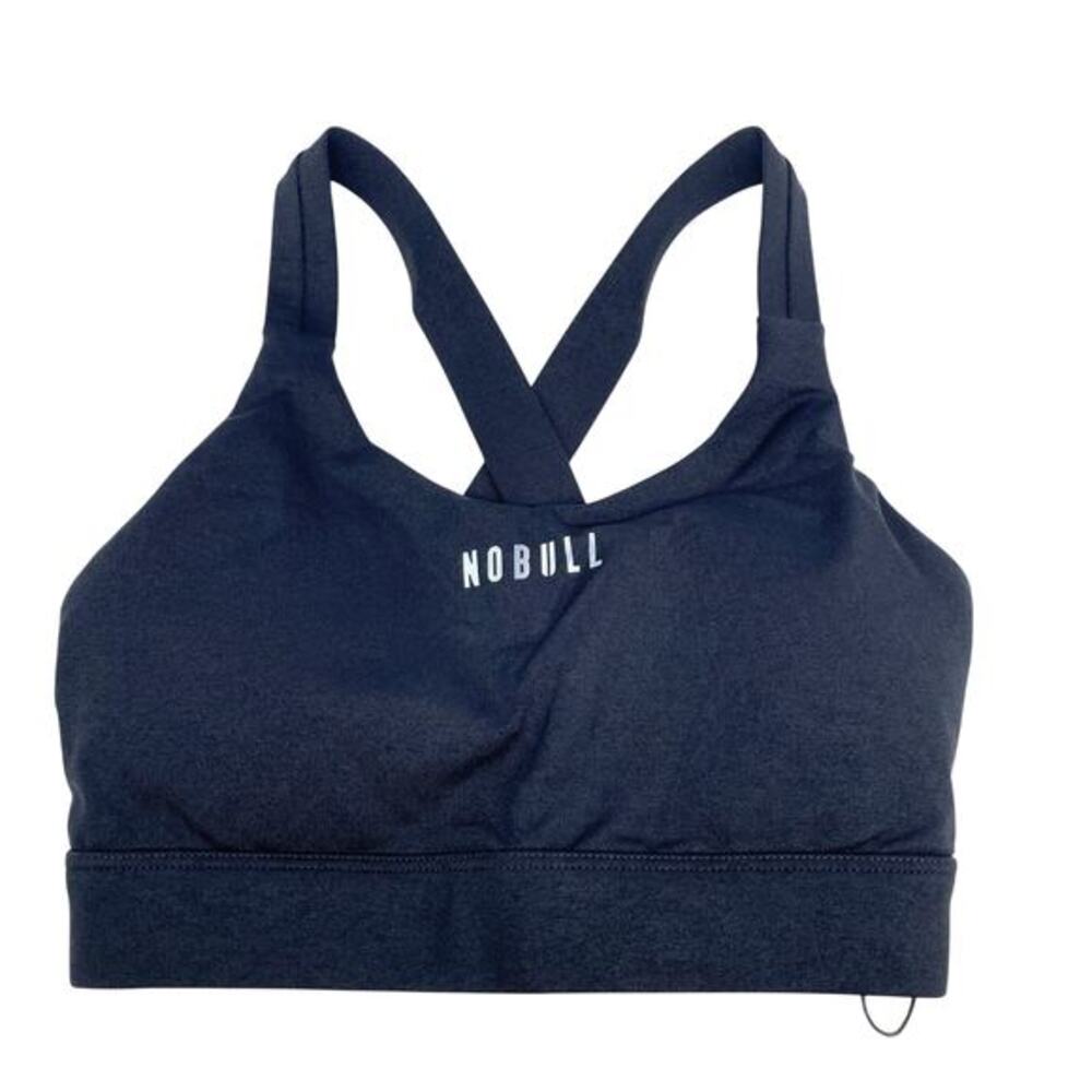 NoBull Women's Lightly Lined Crisscross Back Sports Bra Black Size XS